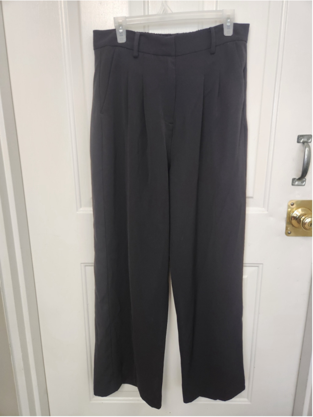 French Connection Wide Leg Pants Black Size Large